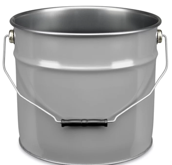 Steel Pail with Lid- 3.5 Gallon - Grey