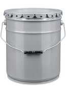 Steel Pail with Lid- 3.5 Gallon - Grey