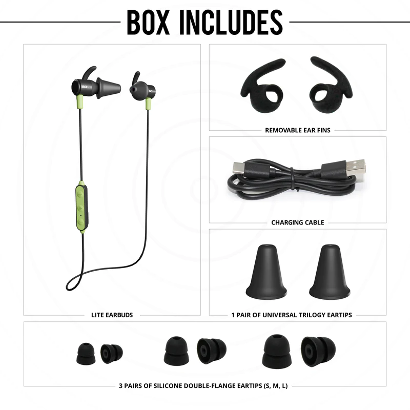 LITE Bluetooth Earbuds - Safety Green