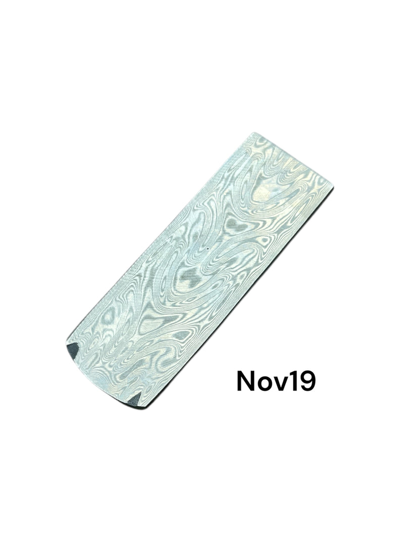 Damasteel® DS93X™ Martensitic Damascus Patterned Steel (Cut Offs) Thor™ 3.0" x 1.375"  x 0.12"