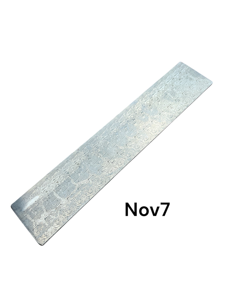 Damasteel® DS93X™ Martensitic Damascus Patterned Steel (Cut Offs) Ægir™ 7.5" x 1.53" x 0.127"