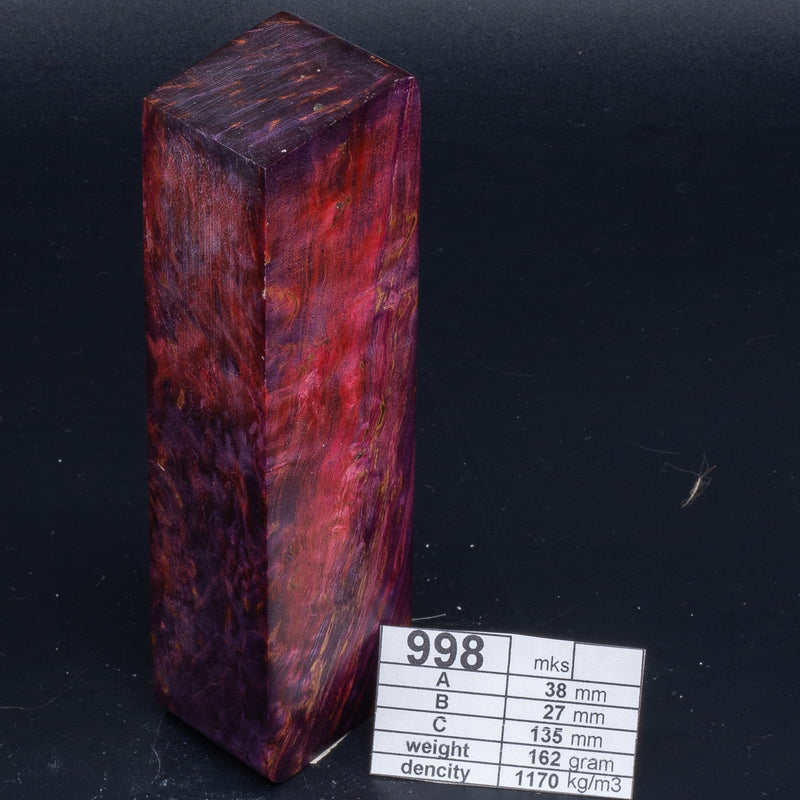 PURPLE AND PINK KARELIAN BIRCH by Oleg (Knife-Wood) PINK KARELIAN BIRCH 998