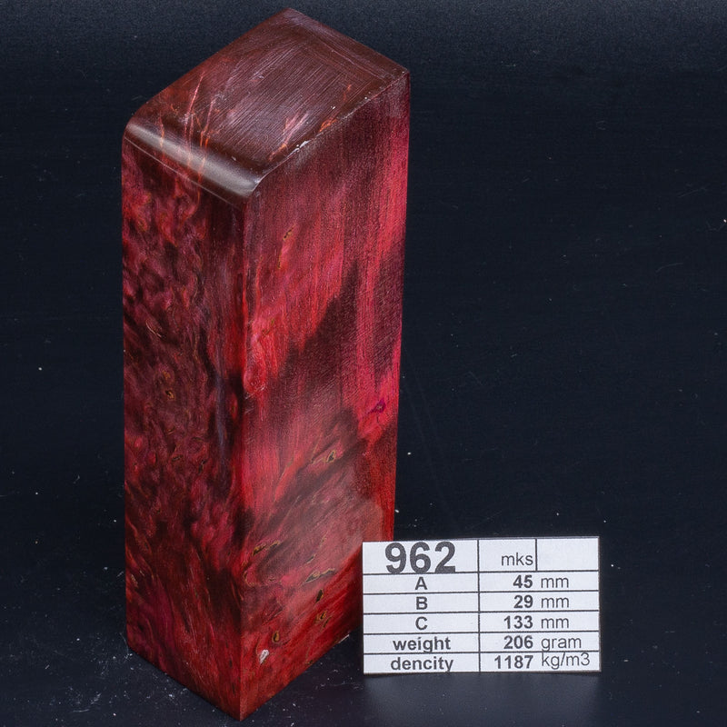 PURPLE AND PINK KARELIAN BIRCH by Oleg (Knife-Wood) PINK KARELIAN BIRCH 962