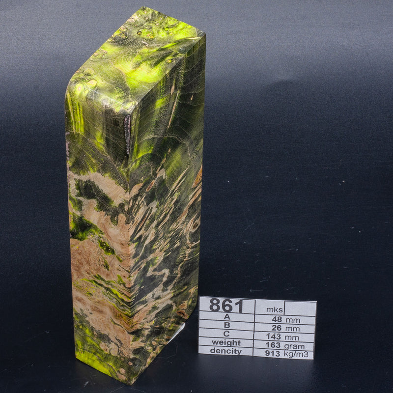 GREEN MAPLE BURLS by Oleg (Knife-Wood) Acid Green - 861