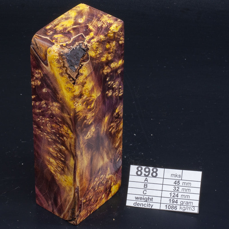 PURPLE-PINK MAPLE BURLS by Oleg (Knife-Wood) Bordeaux Yellow Maple BURL 898