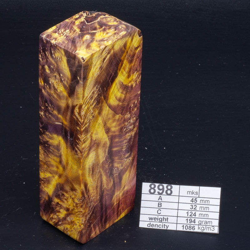 PURPLE-PINK MAPLE BURLS by Oleg (Knife-Wood) Bordeaux Yellow Maple BURL 898