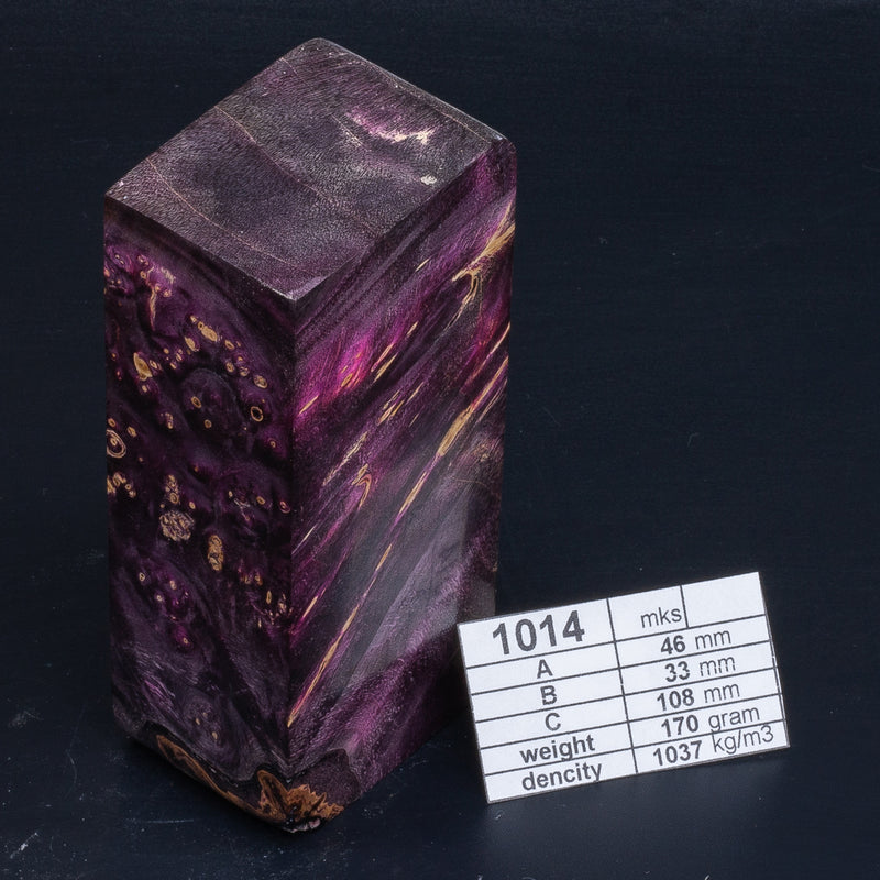 PURPLE-PINK MAPLE BURLS by Oleg (Knife-Wood) Purple Black MAPLE BURLS 1014