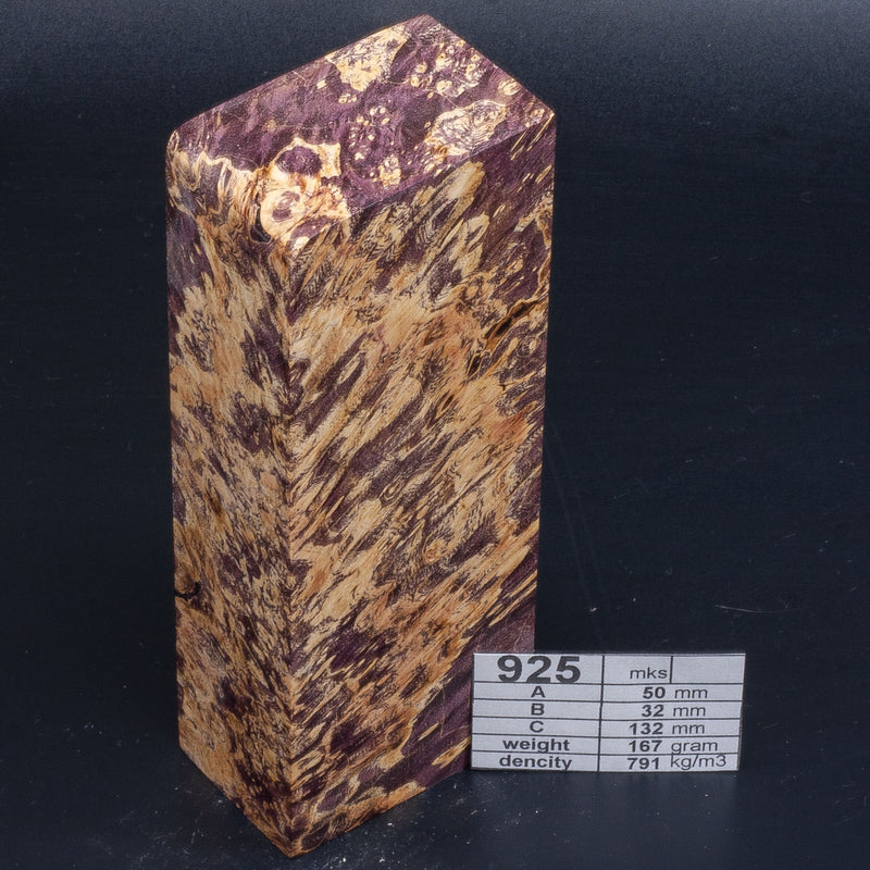 Albino Maple Burl, Birch and more by Oleg (Knife-Wood) Maple Burl - Violet Albino 925