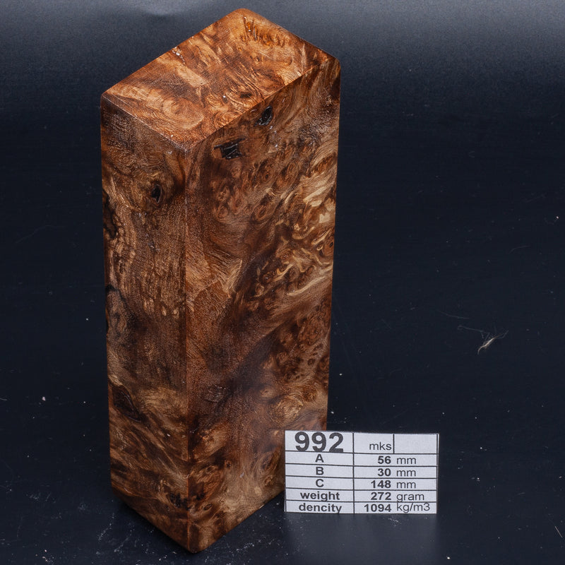 WILLOW-ELM-LINDEN-WALNUT by Oleg (Knife-Wood) Spalted Willow Burl - Natural 992