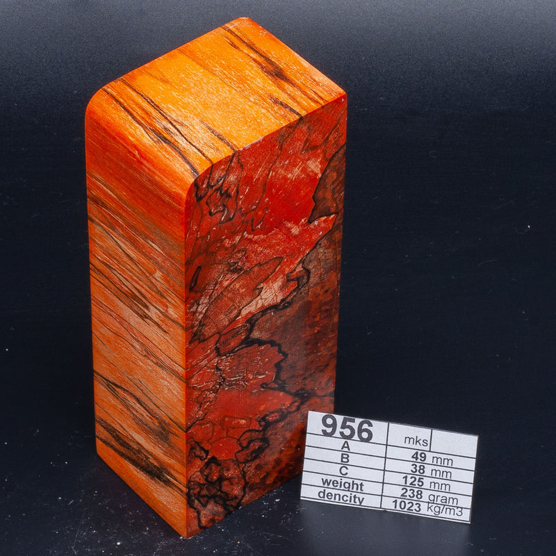 WILLOW-ELM-LINDEN-WALNUT by Oleg (Knife-Wood) Spalted Willow - Orange 956