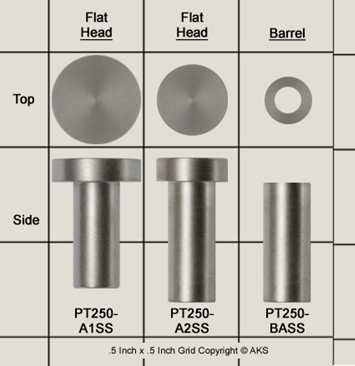 Pivot, .250" Shaft, Barrel, 17-4 Stainless