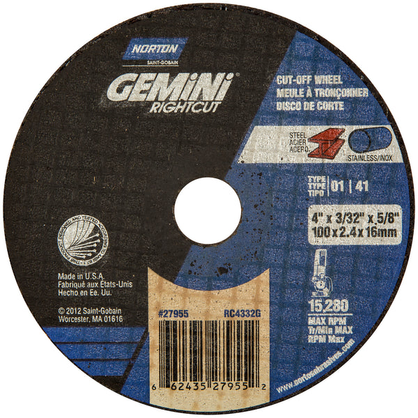 5 x .045 x 7/8 In. Gemini RightCut Cut-Off Wheel A 36 Q T01/41